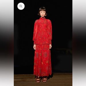 NWT Farm Rio Red Mystic Night Midi Dress Size S